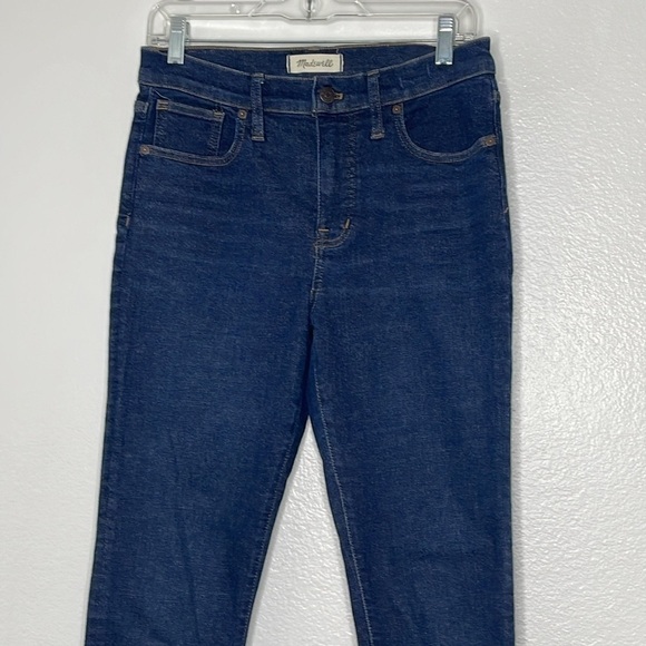 Madewell 9" Mid-Rise Skinny Jeans in TENCEL Stretch Dark Wash Size 29 - Picture 3 of 9